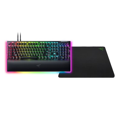 Razer BlackWidow V4 Pro Gaming Tastatur Bundle - Gaming Tastatur mit Razer Green Switches, multifunktionalen Tasten, Arm...