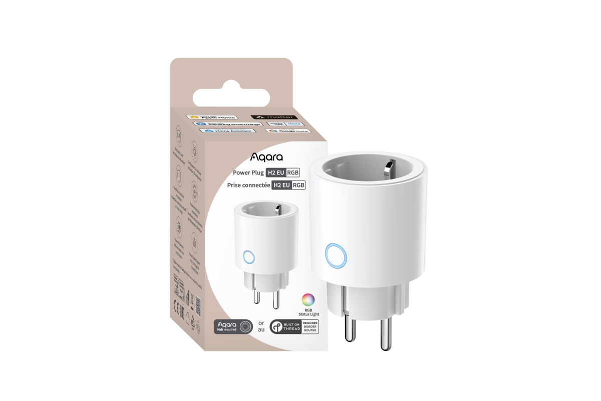 Aqara Power Plug H2 (EU) 16A Last/Max. 3680W (Gesamt), Thread/Zigbee, Stromüberwachung, automatische Stromabschaltung, Sicherheitsschutz