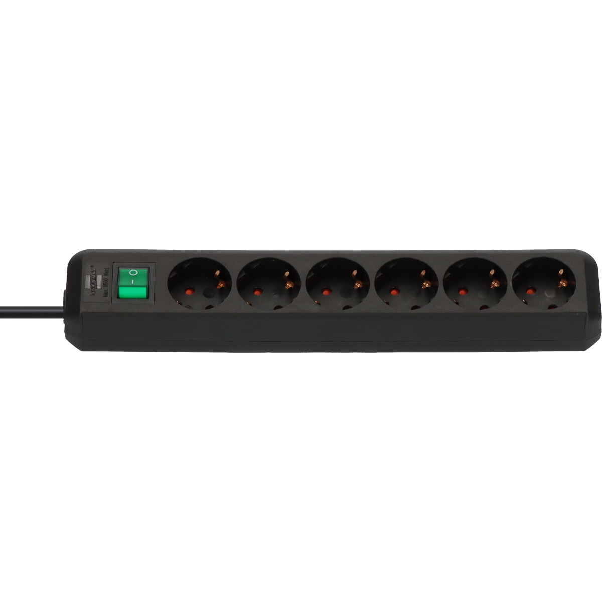 Brennenstuhl Eco-Line Steckdosenleiste mit Schalter [6-fach, schwarz, 3m]