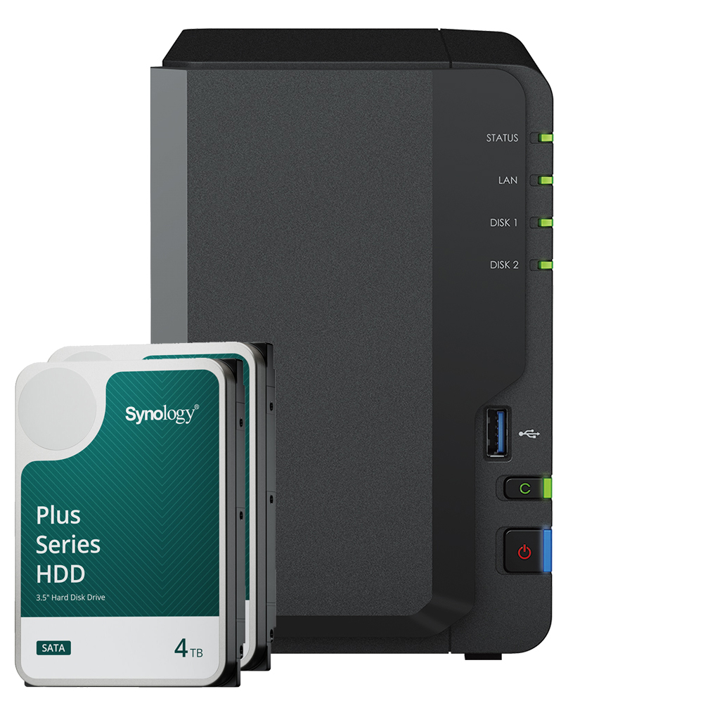 Synology DS223 8TB Plus HDD NAS-Bundle NAS inkl. 2x 4TB Synology Plus HDD 3.5 Zoll SATA