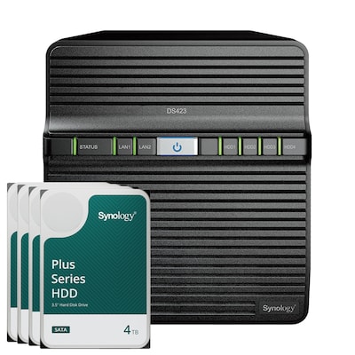 Synology DS423 16TB Plus HDD NAS-Bundle NAS inkl. 4x 4TB Plus HDD 3.5 Zoll SATA Festplatte
