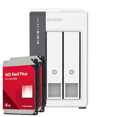 QNAP TS-216G 8TB WD Red Plus NAS-Bundle NAS inkl. 2x 4TB WD Red Plus 3.5 Zoll SATA Festplatte