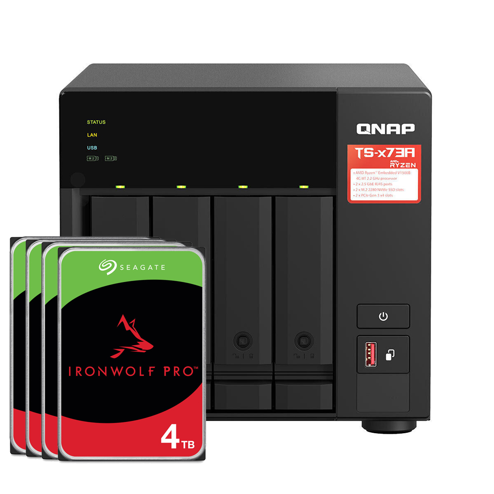 QNAP Systems TS-473A-8G 16TB Seagate IronWolf Pro NAS-Bundle NAS inkl. 4x 4TB Seagate IronWolf Pro 3.5 Zoll SATA Festpla...