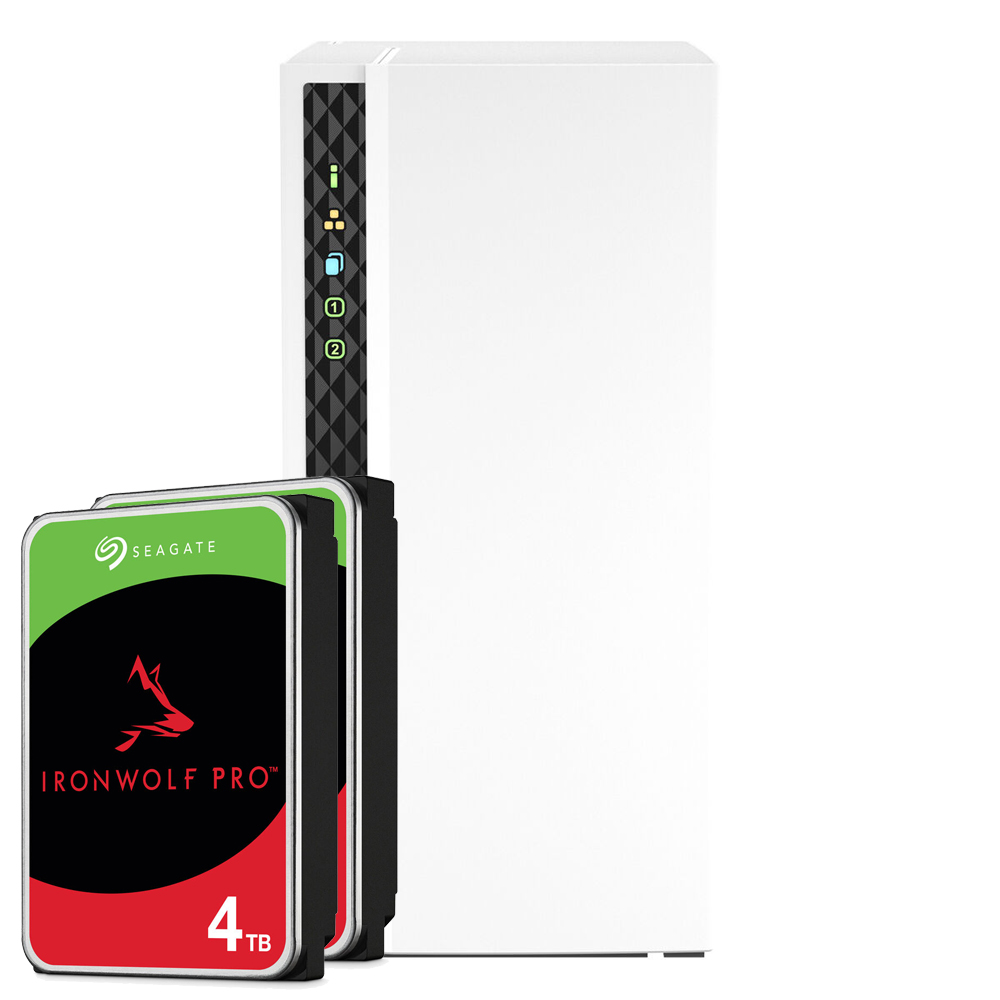 QNAP Systems TS-233 8TB Seagate IronWolf Pro NAS-Bundle NAS inkl. 2x 4TB Seagate IronWolf Pro 3.5 Zoll SATA Festplatte