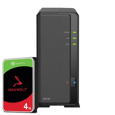 Synology DS124 4TB Seagate IronWolf NAS-Bundle NAS inkl. 1x 4TB Seagate IronWolf 3.5 Zoll SATA Festplatte