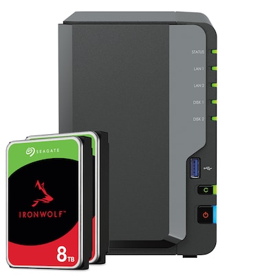 Synology DS224+ 16TB IronWolf NAS-Bundle NAS inkl. 2x 8TB IronWolf 3.5 Zoll SATA Festplatte