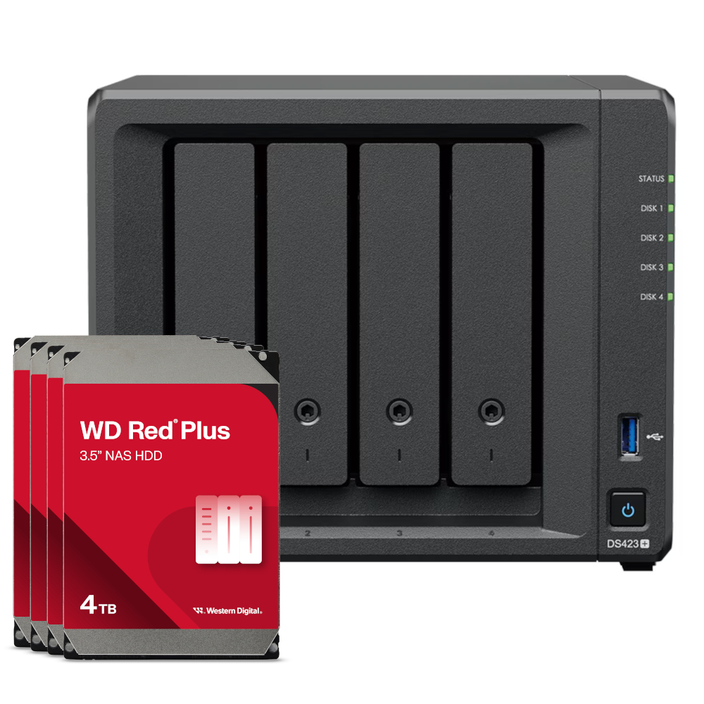 Synology DS423+ 16TB WD Red Plus NAS-Bundle NAS inkl. 4x 4TB WD Red Plus 3.5 Zoll SATA Festplatte
