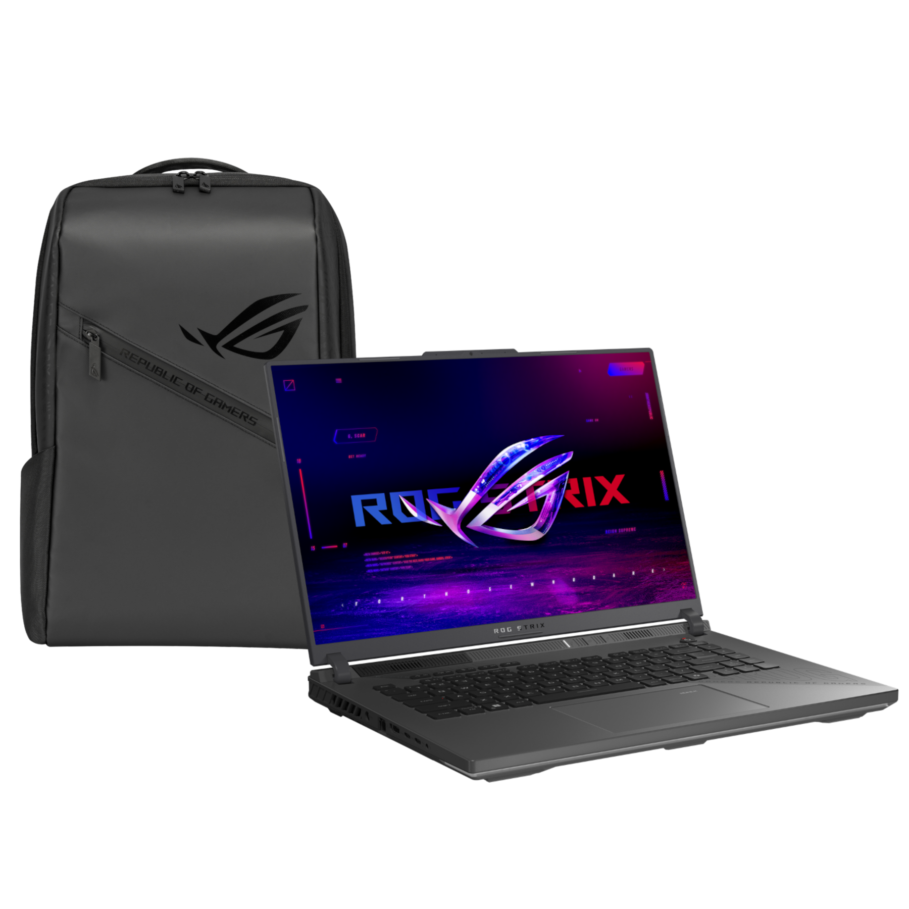 ASUS Black Week % | ROG Strix 16 G614PM-RV026 + ROG Ranger BP2501 - 16" WUXGA IPS, 165Hz, AMD Ryzen 9-8940HX , 16GB RAM, 1000GB SSD, GeForce RTX 5060,