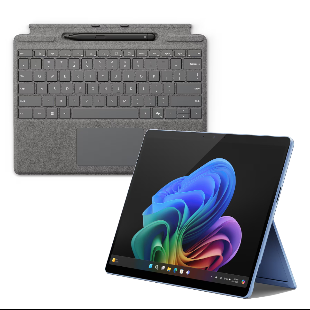 Microsoft Surface Pro OLED Copilot+ PC - 16GB - 1TB - X Elite inkl. Pro Keyboard mit Stiftaufbewahrung mit Slim Pen, pla...