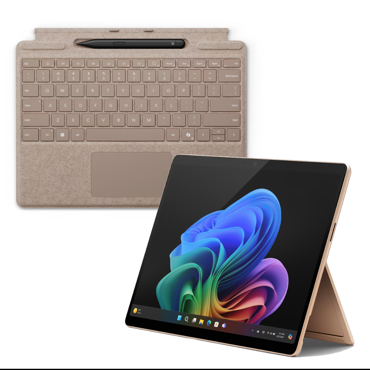 Microsoft Surface Pro Copilot+ PC 13" - 16GB - 1TB - X Elite inkl. Pro Keyboard mit Slim Pen, sand