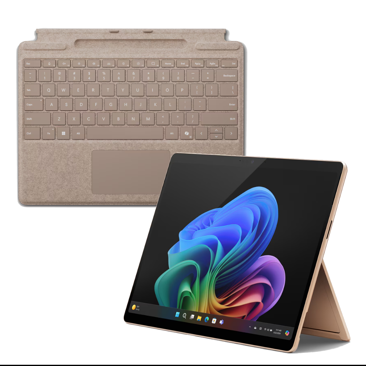 Microsoft Surface Pro Copilot+ PC 13" - 16GB - 1TB - X Elite inkl. Pro Keyboard mit Stiftaufbewahrung, sand