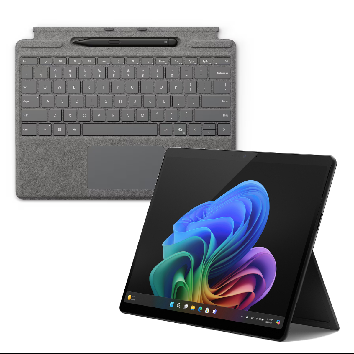 Microsoft Surface Pro OLED Copilot+ PC - 16GB - 1TB - X Elite inkl. Pro Keyboard mit Stiftaufbewahrung mit Slim Pen, pla...