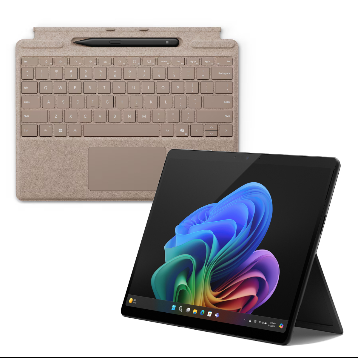 Microsoft Surface Pro OLED Copilot+ PC - 16GB - 1TB - X Elite inkl. Pro Keyboard mit Stiftaufbewahrung mit Slim Pen, san...