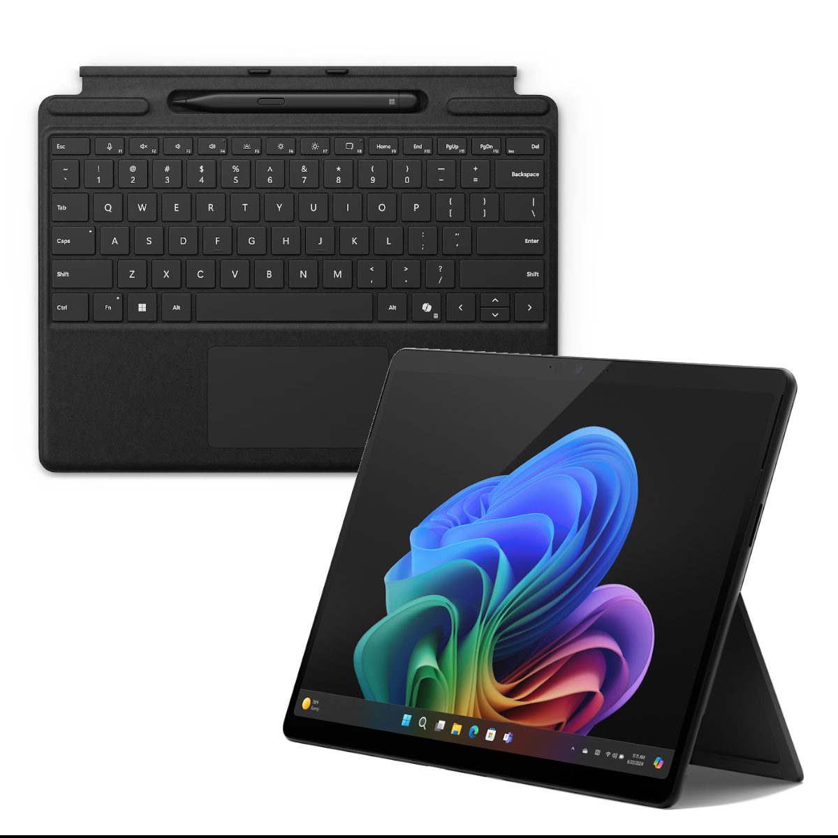 Microsoft Surface Pro OLED Copilot+ PC - 16GB - 1TB - X Elite inkl. Pro Keyboard mit Stiftaufbewahrung mit Slim Pen, sch...