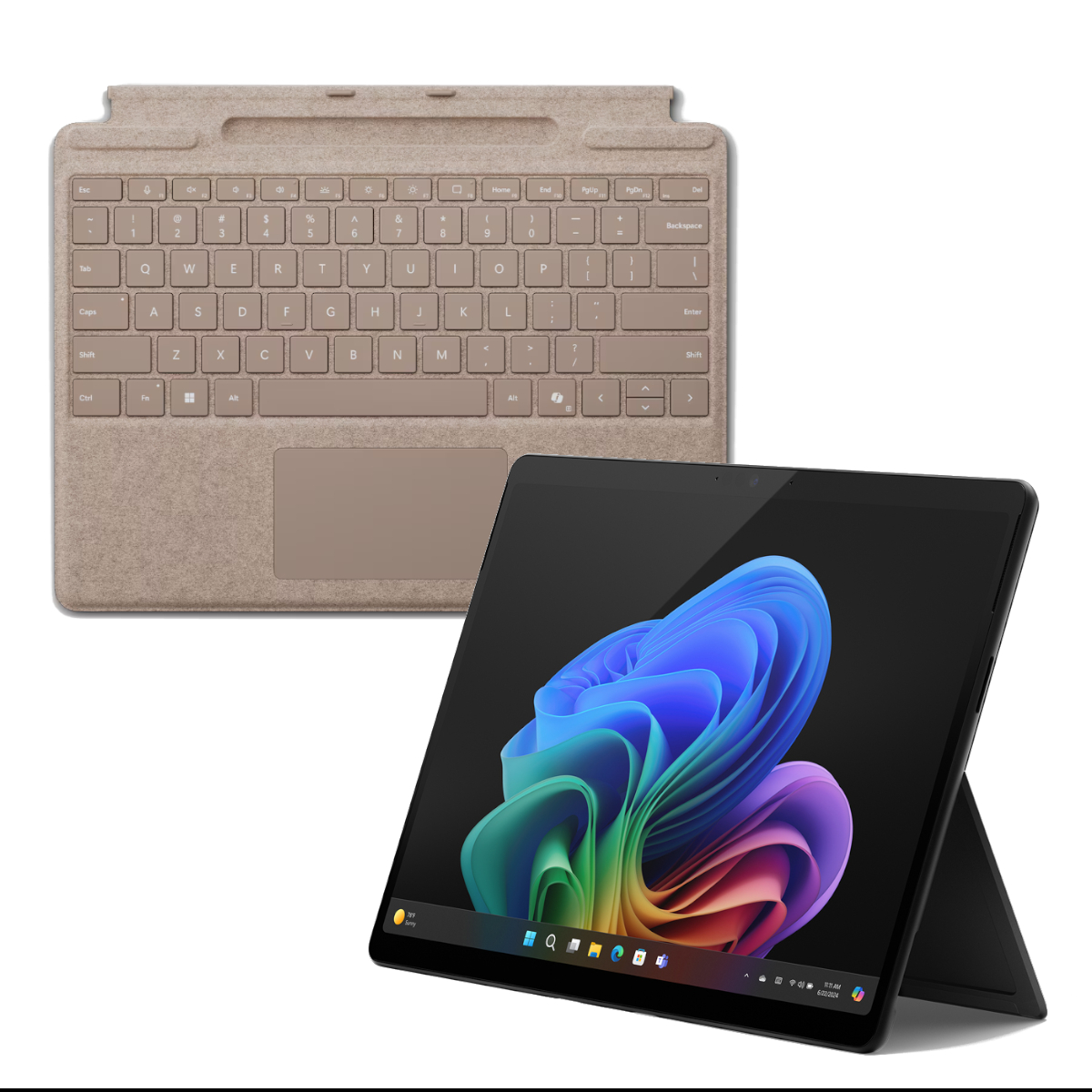 Microsoft Surface Pro OLED Copilot+ PC - 16GB - 1TB - X Elite inkl. Pro Keyboard mit Stiftaufbewahrung, sand
