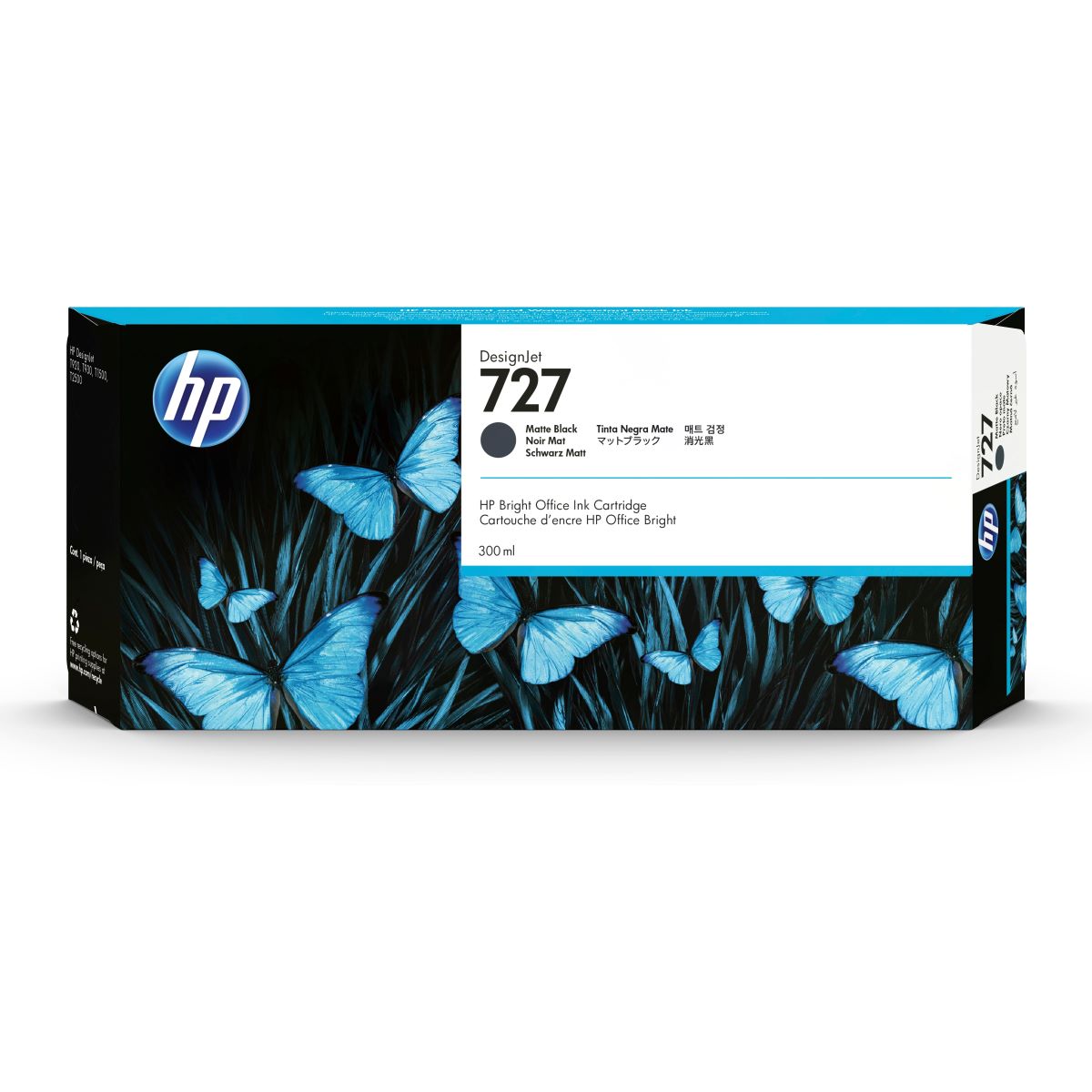 Image of HP 727 (C1Q12A) Original DesignJet Tintenpatrone Mattschwarz