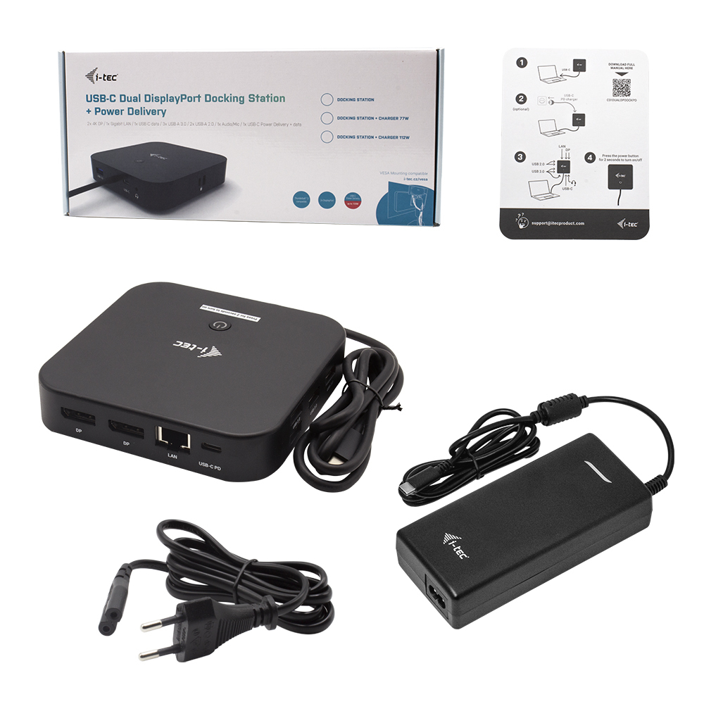i-tec USB-C Dual Display Docking Station with Power Delivery 100 W + i-tec Universal Charger 112 W Dockingstation Produkt Bild 8