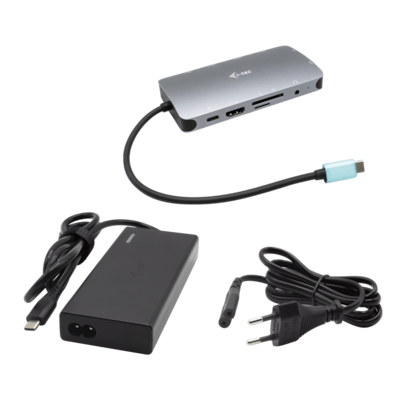 i-tec USB-C Metal Nano Dock HDMI/VGA with LAN & Power Delivery 100 W & Charger 77W