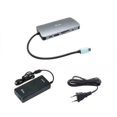 i-tec USB-C Metal Nano Dock HDMI/VGA with LAN & Power Delivery 100 W & Charger 112W
