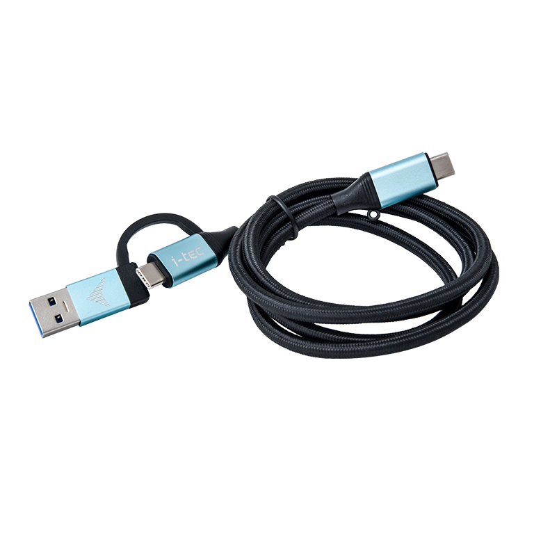 Thumbnail - i-tec USB-C auf USB-C Kabel mit integriertem USB 3.0 Adapter, 1m