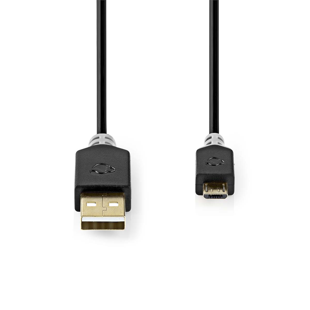 Nedis USB-Kabel | USB 2.0 | USB-A Stecker | USB Micro-B Stecker | 480 Mbps | Vergoldet | 1.00 m | rund | PVC | Anthrazit...