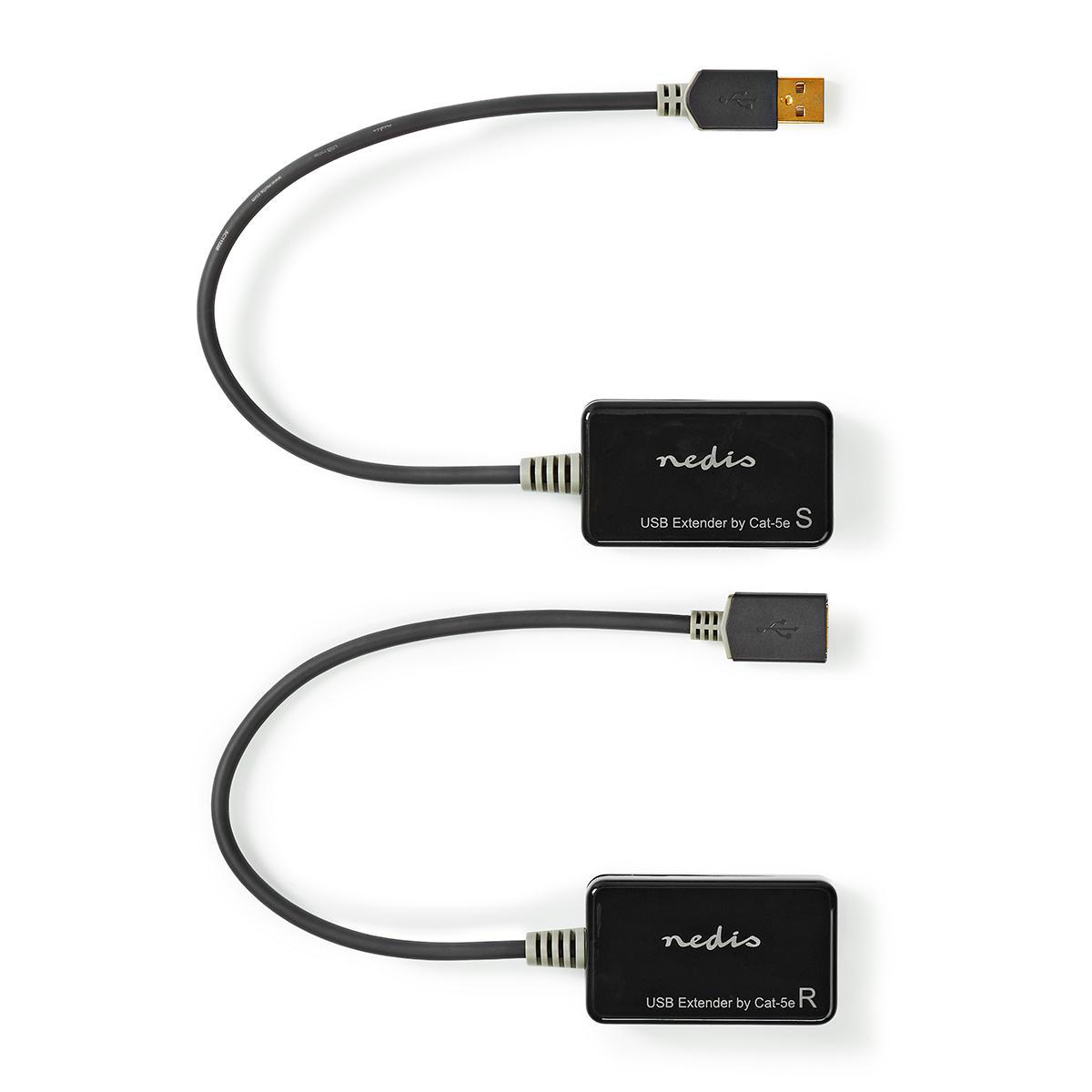 Nedis USB-Extender | USB 1.1 | 1x RJ45 Female | 1x USB-A Buchse | 1x USB-A Stecker | 1x RJ45 Female | 50 m | 12 Mbps | v...