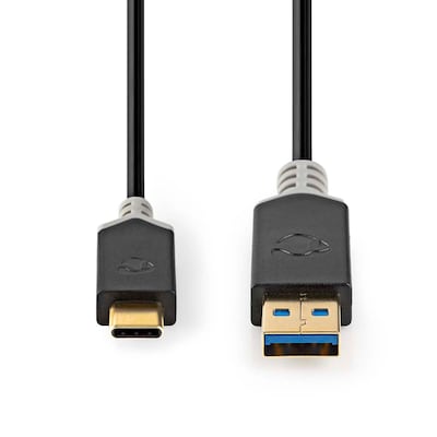 Nedis USB-Kabel | USB 3.2 Gen 1 | USB-A Stecker | USB-C™ Stecker | 5 Gbps | Vergoldet | 1.00 m | rund | PVC | Anthrazit ...