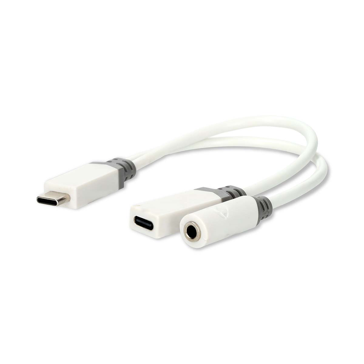 Thumbnail - Nedis USB-C™ Adapter | USB 2.0 | USB-C™ Stecker USB-C™ Buchse / 3.5 mm Buchse | 0.10 m | Rund | Vergoldet | PVC | Weiss ...