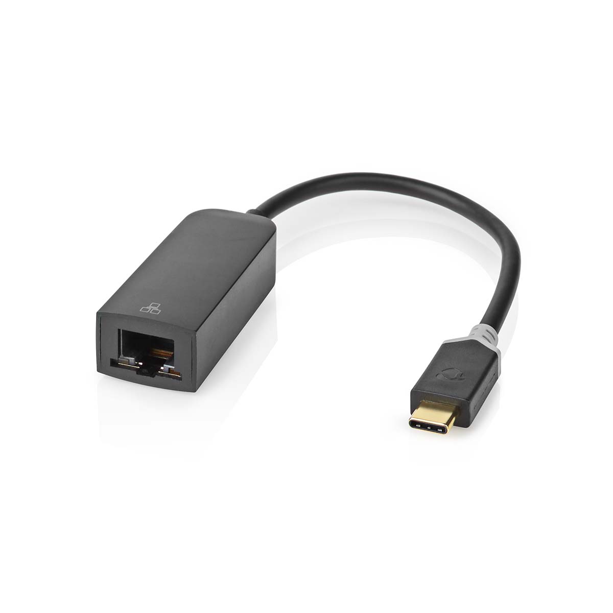 Nedis USB-Netzwerkadapter, USB 3.2 Gen 1 | 1000 Mbps, 0,2m | USB-C™ Stecker | RJ45 Buchse | 0.20 m | Rund | Vergoldet | ...