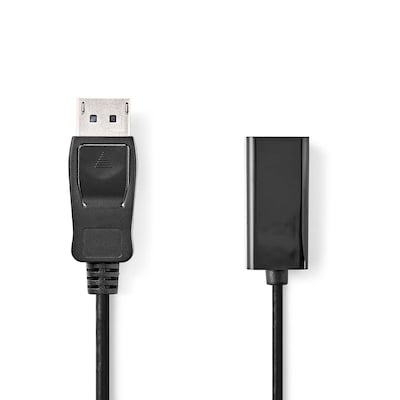 NEDIS Displayport-Kabel | DisplayPort Stecker | HDMI™ Ausgang | 4K@30Hz | Vernickelt | 0.20 m | rund | PVC | Schwarz | B...