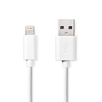 Thumbnail - NEDIS USB-Kabel | USB 2.0 | 2.00 m | Apple Lightning 8-Pin | USB-A Stecker | 480 Mbps | Vernickelt | rund | PVC | Weiss ...