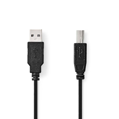 Thumbnail - Nedis USB-Kabel | USB 2.0 | USB-A Stecker | USB-B Stecker - 480 Mbps | Vernickelt | 3.00 m | Rund | PVC | Schwarz | Box