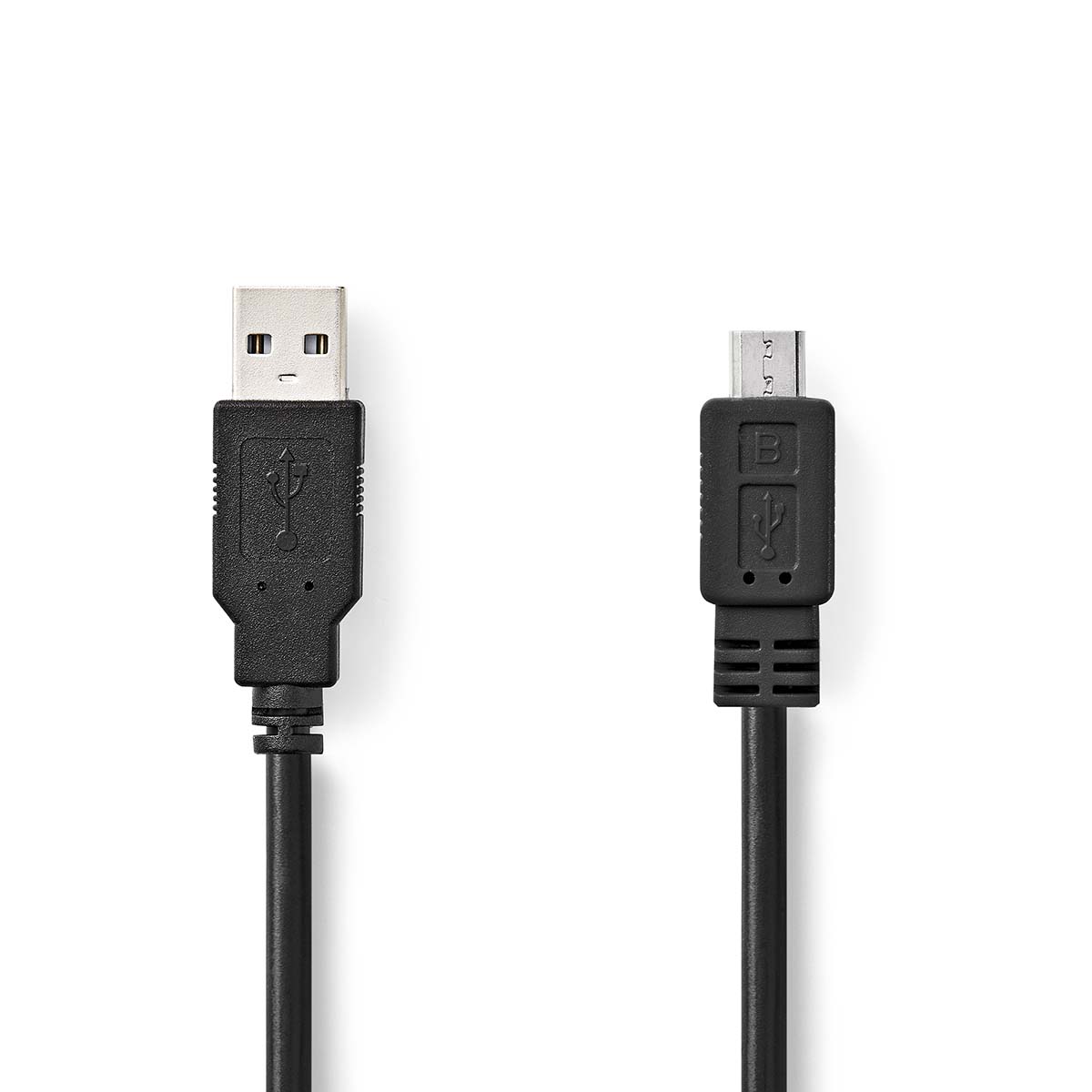 NEDIS USB-Kabel | USB 2.0 | USB-A Stecker | USB Micro-B Stecker | 480 Mbps | Vernickelt | 2.00 m | rund | PVC | Schwarz | Box