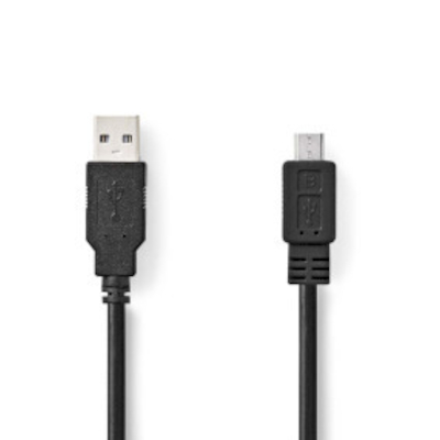 Nedis USB-Kabel USB 2.0 | USB-A Stecker | USB Micro-B Stecker | 480 Mbps | Vernickelt | 3.00 m | rund | PVC | Schwarz | ...