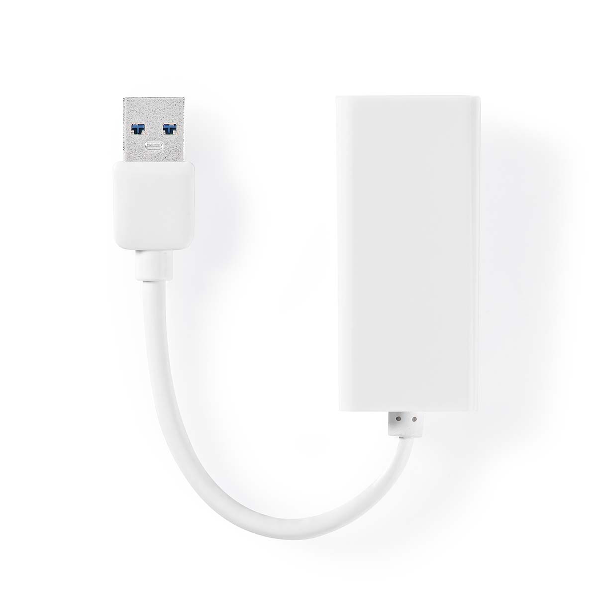 NEDIS USB-Adapter | USB 3.2 Gen 1 | USB-A Stecker | RJ45 Buchse | 1 Gbps | 0.20 m | rund | Vernickelt | ABS | Weiss | Bo...