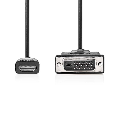 Nedis HDMI™ -Kabel | HDMI™ Stecker | DVI-D 24+1-Pin Stecker - 1080p | Vernickelt | 3.00 m | Gerade | PVC | Schwarz | Label