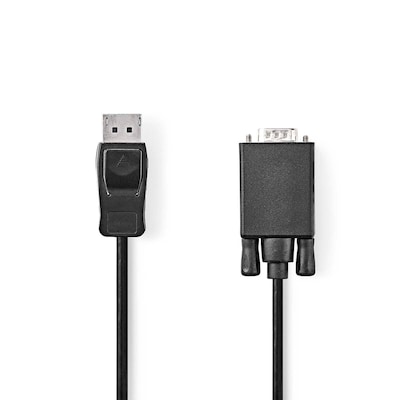 Nedis VGA-Kabel, DisplayPort Stecker | VGA Stecker | Vernickelt | Maximale Auflösung: 1080p | 2.00 m | Rund | PVC | Schwarz | Label