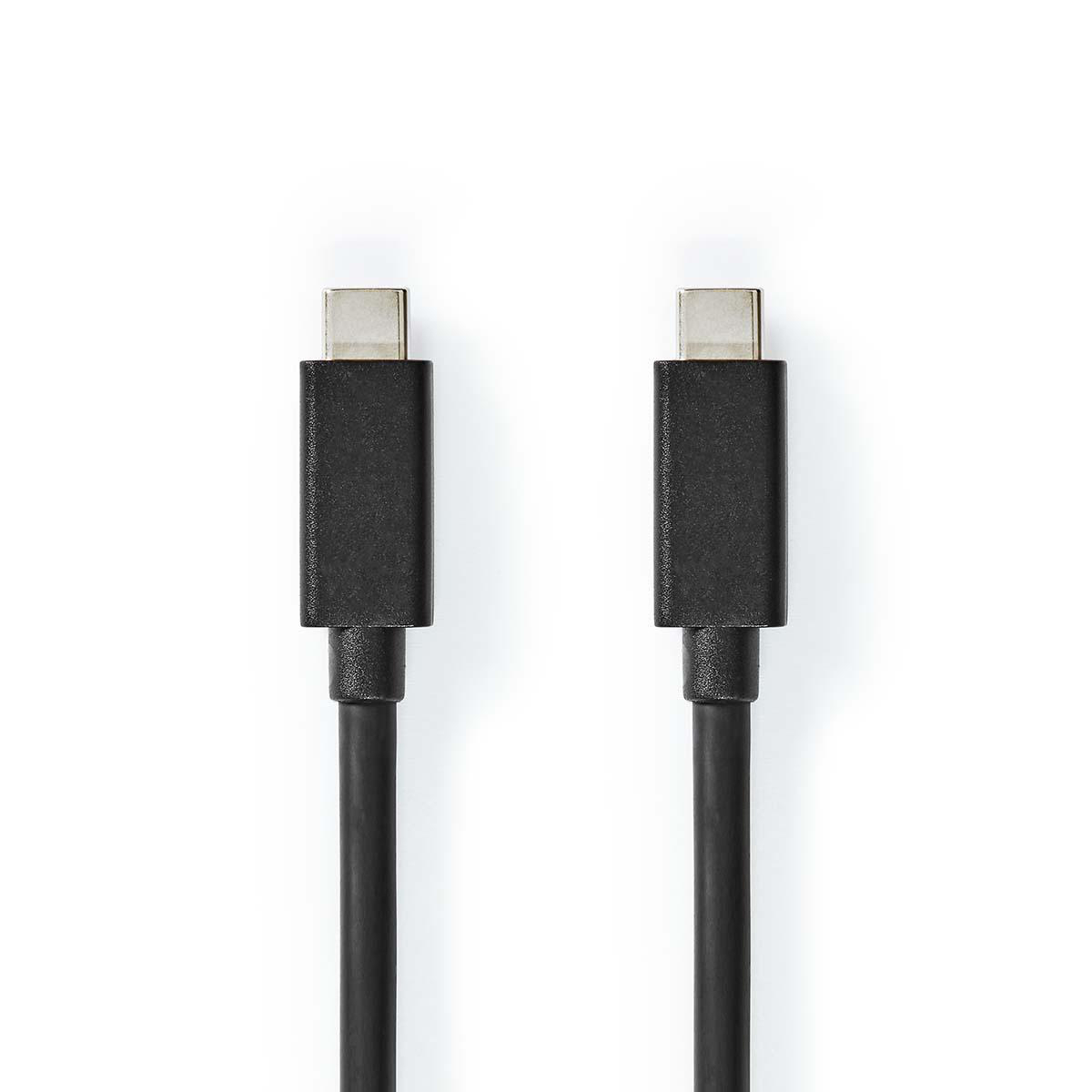 Thumbnail - Nedis 1m USB-Kabel USB 3.2 Gen 2x2 | 100 W | 4K@60Hz | 20 Gbps | Vernickelt | Rund | PVC | Schwarz | Umschlag