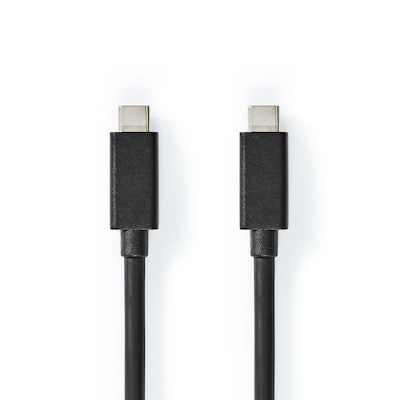 Nedis 1m USB-Kabel USB 3.2 Gen 2x2 | 100 W | 4K@60Hz | 20 Gbps | Vernickelt | Rund | PVC | Schwarz | Umschlag