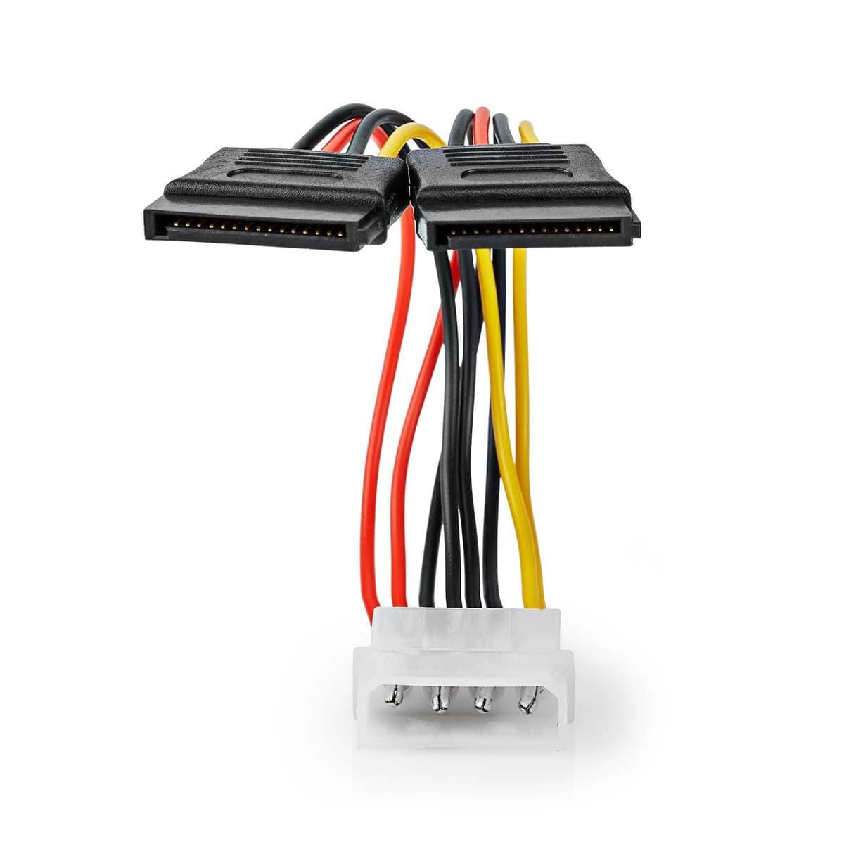 Nedis Interne Stromkabel | Molex Stecker | 2x SATA 15-Pin-Buchse | Vergoldet | 0.15 m | rund | PVC | Mehrfarbig | Umschlag Kabel Produkt Bild 2