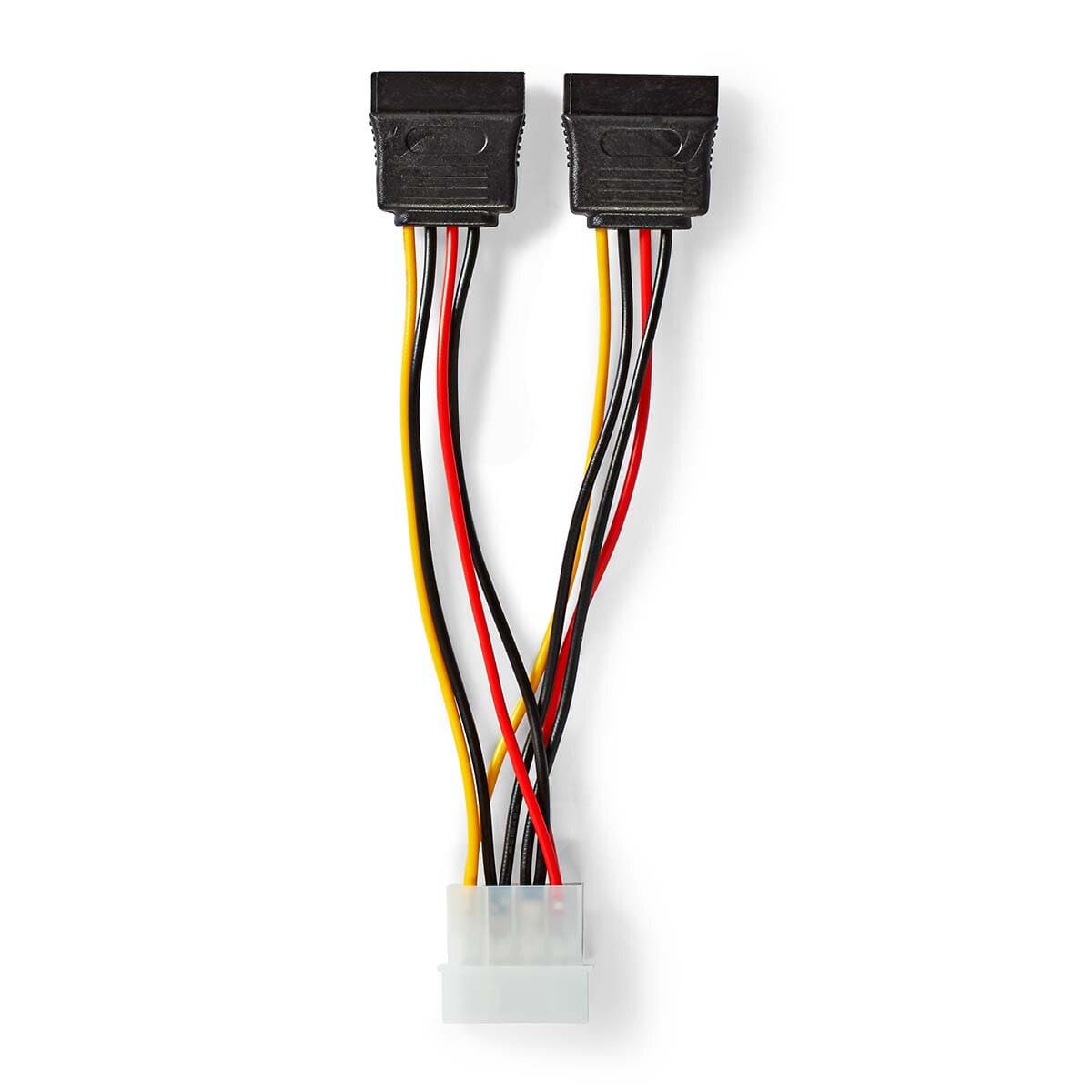 Nedis Interne Stromkabel | Molex Stecker | 2x SATA 15-Pin-Buchse | Vergoldet | 0.15 m | rund | PVC | Mehrfarbig | Umschlag Kabel Produkt Bild 4