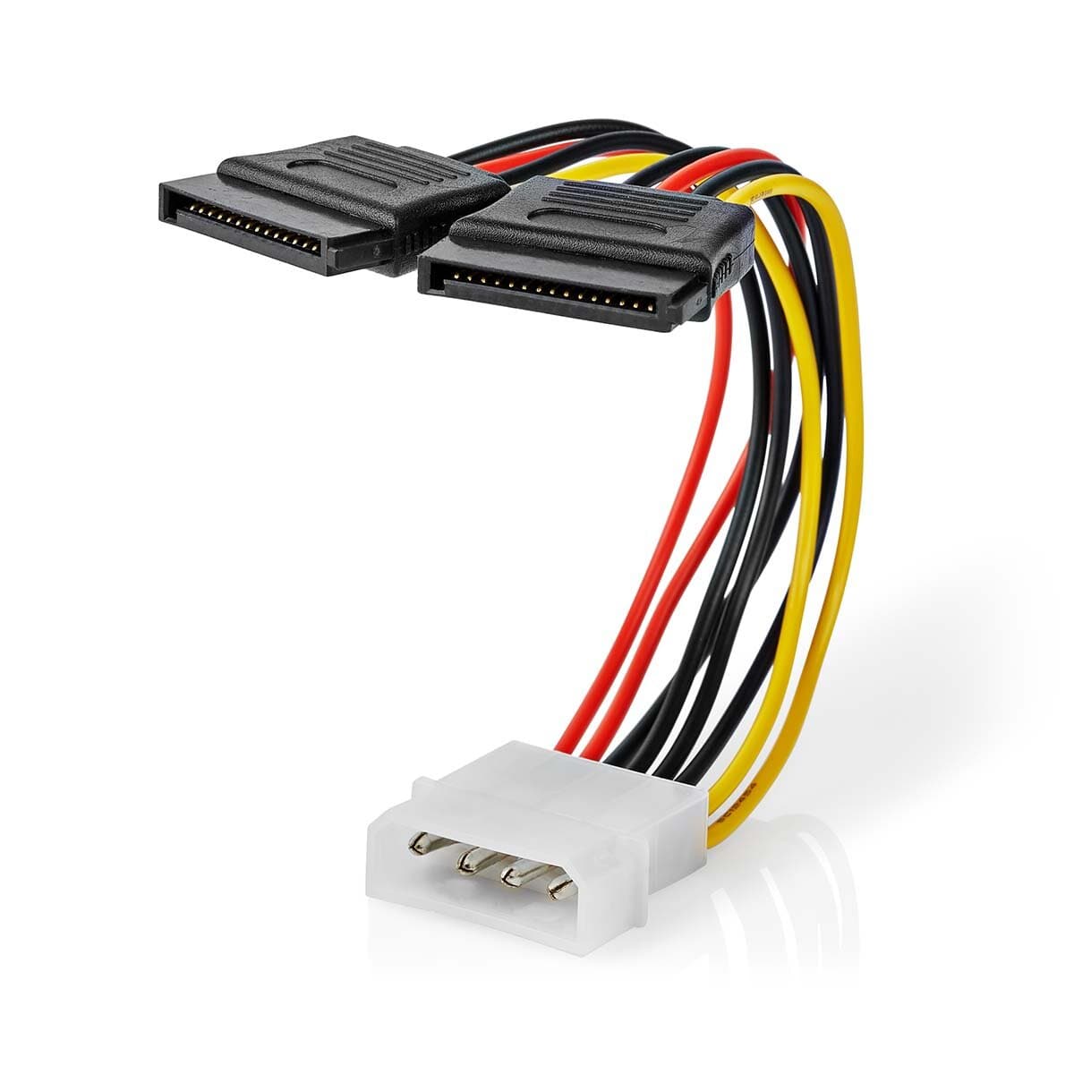 Nedis Interne Stromkabel | Molex Stecker | 2x SATA 15-Pin-Buchse | Vergoldet | 0.15 m | rund | PVC | Mehrfarbig | Umschlag Kabel Produkt Bild 5