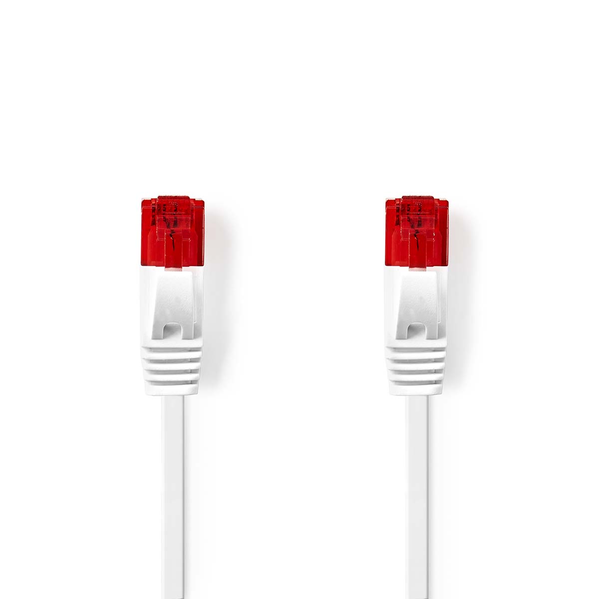 Nedis RJ45 Stecker | RJ45 Stecker | U/UTP | 10.0 m | Snagless | flach | PVC | Weiss | Umschlag