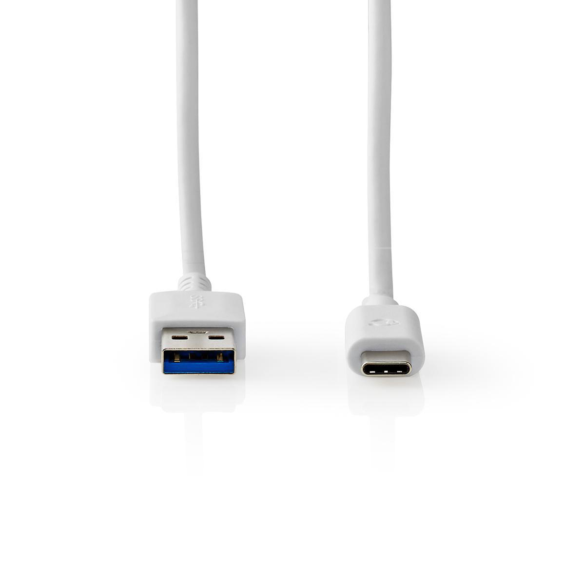 Nedis USB-Kabel | USB 3.2 Gen 1 | USB-A Stecker | USB-C™ Stecker - 60 W | 5 Gbps | Vernickelt | 2.00 m | Rund | PVC | Weiss | Box