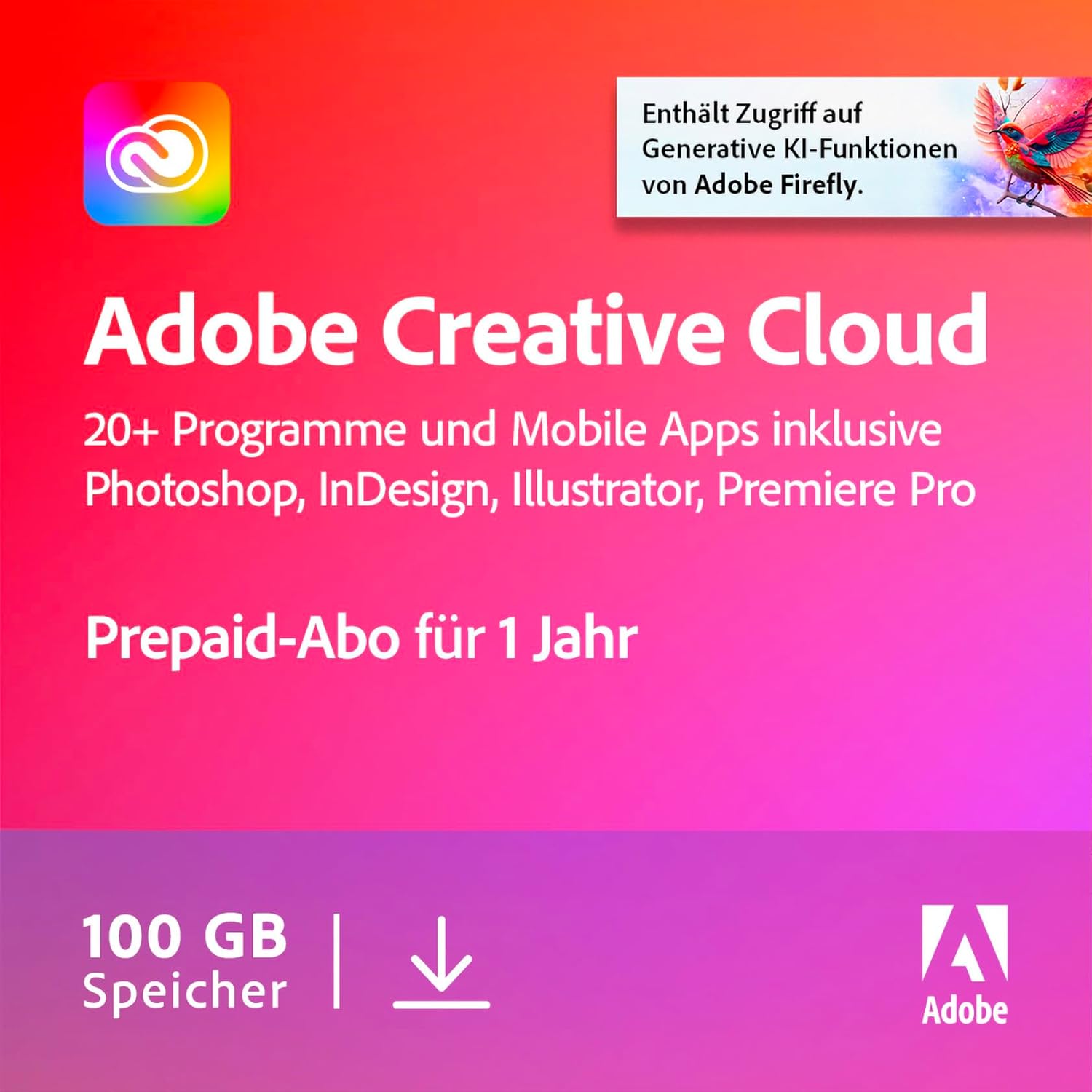 Adobe Creative Cloud All Apps | 1 Jahr | 100GB | PC/Mac