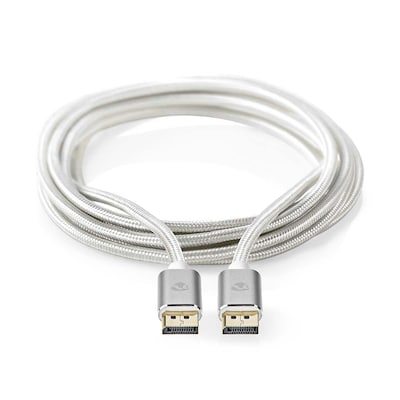 Nedis 2m Displayport-Kabel, 8K@60Hz, vergoldete Stecker, silber