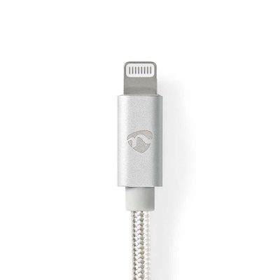 Nedis USB-Kabel | USB 2.0 | Apple Lightning 8-Pin | USB-A Stecker | 480 Mbps | Vergoldet | 1.00 m | rund | Geflochten / Nylon | Aluminium | Verpackung