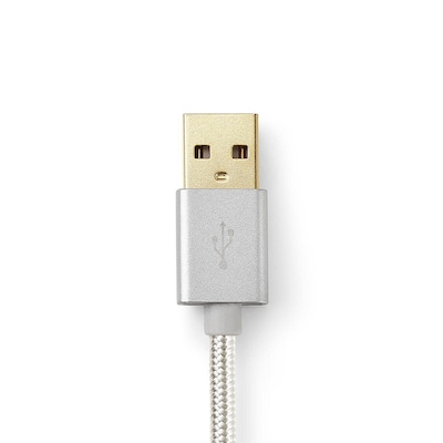 Nedis USB-Kabel | USB 2.0 | Apple Lightning 8-Pin | USB-A Stecker | 480 Mbps | Vergoldet | 3.00 m | rund | Geflochten / Nylon | Aluminium | Verpackung