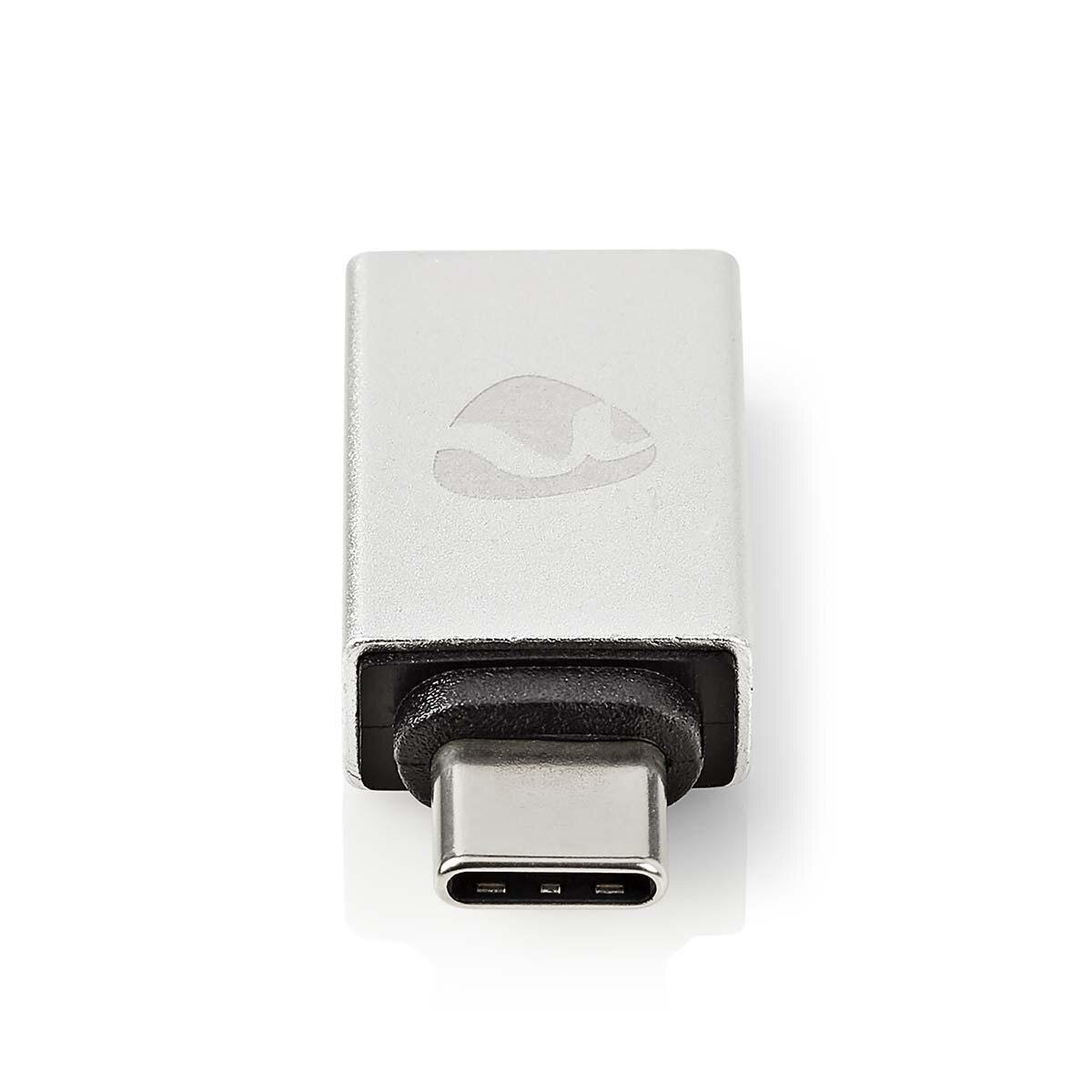 Nedis USB-Adapter | USB 3.2 Gen 1 | USB-C™ Stecker | USB-A Buchse | 5 Gbps | Vernickelt | Silber | Verpackung mit Sichtf...