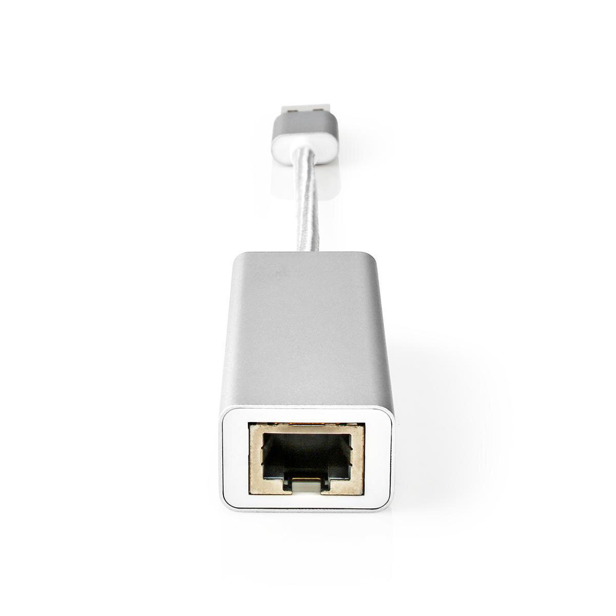 Nedis USB-Adapter | USB 3.2 Gen 1 | USB-A Stecker | RJ45 Buchse 1 Gbps | 0.20 m | rund | Vergoldet | Geflochten / Nylon | Silber | Verpackung mit Sich Kabel Produkt Bild 2